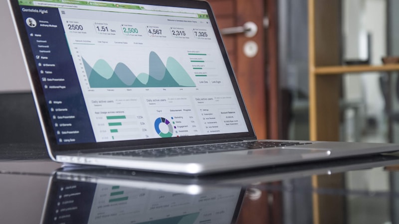 Business analyst reviewing KPI metrics